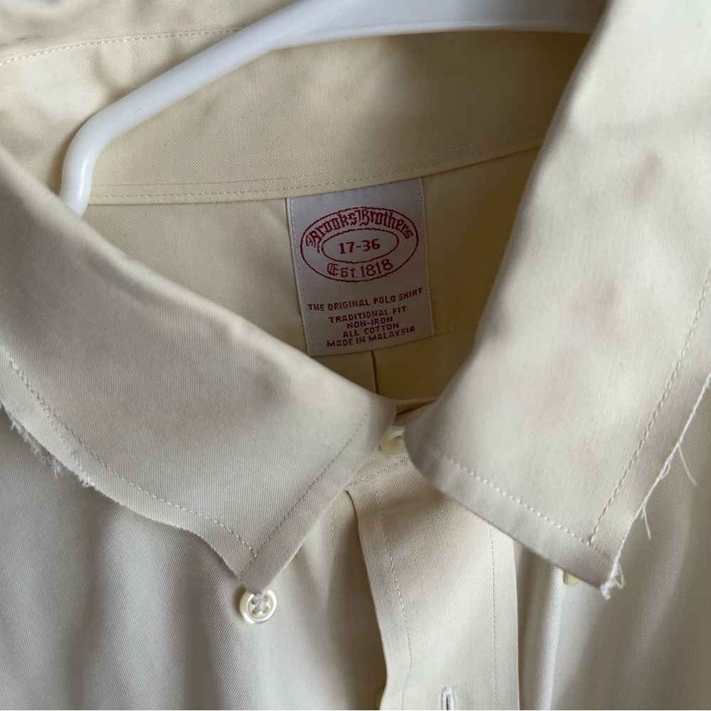 Unique Cropped Cream Button-Up Shirt with Red Stitching - Picture 3 of 4